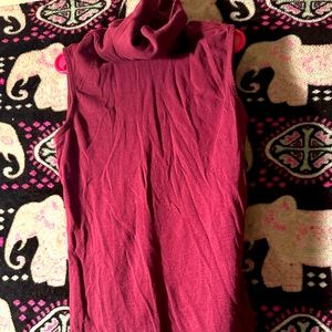 Cute burgundy styled turtleneck tank top
